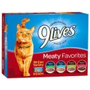 9 Lives Meaty Favorites Variety Pack Canned Cat Food, 5.5-oz, case of 36