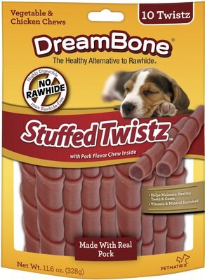 DreamBone Stuffed Twistz Pork Chews Dog Treats, slide 1 of 1