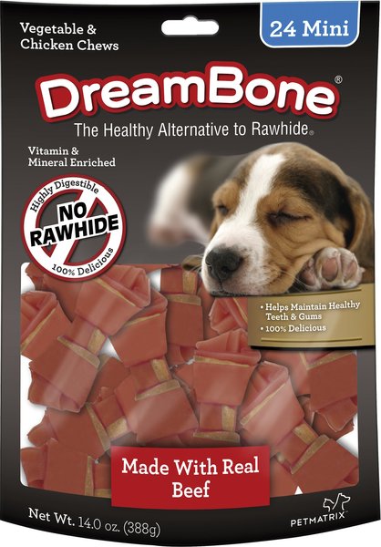 DreamBone Mini Beef Chew Bones Dog Treats, 24 count slide 1 of 5