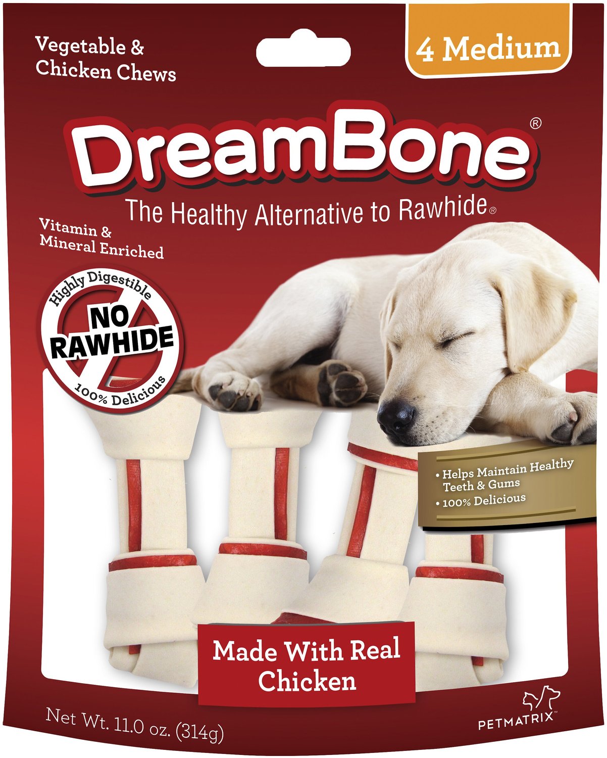 DreamBone Medium Chicken Chew Bones Dog 