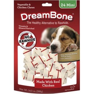 DreamBone Mini Chicken Chew Bones Dog Treats, 24 count