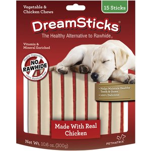 DreamBone DreamSticks Chicken Chews Dog Treats, 15 count