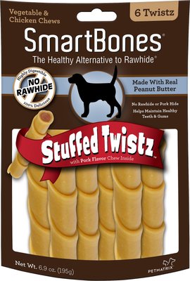 SmartBones Stuffed Twistz Peanut Butter Chews Dog Treats, slide 1 of 1