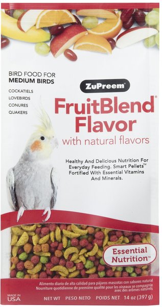 ZuPreem FruitBlend with Natural Fruit Flavors Medium Bird Food, 14-oz bag slide 1 of 5