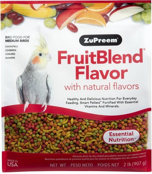 ZuPreem FruitBlend Flavor with Natural Flavors Daily Medium Bird Food, 2-lb bag slide 1 of 6