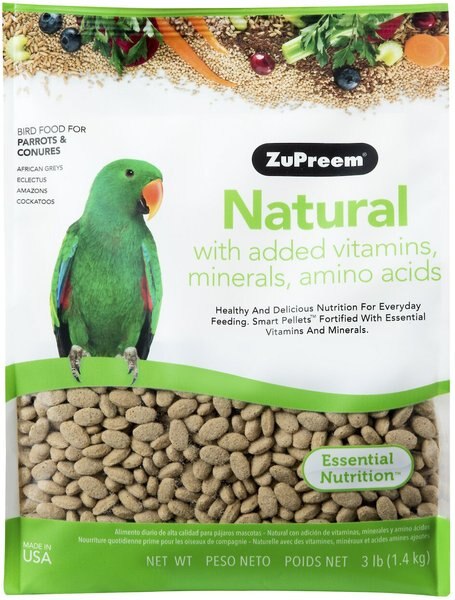 ZuPreem Natural with Vitamins, Minerals & Amino Acids Parrot & Conure Food, 3-lb bag slide 1 of 6