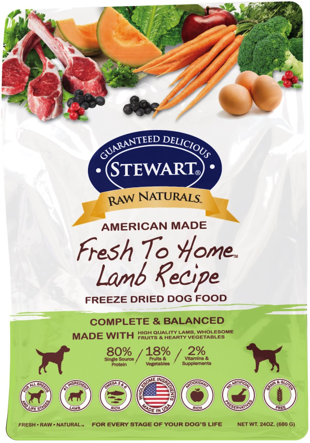 Stewart Raw Naturals Lamb Recipe GrainFree FreezeDried