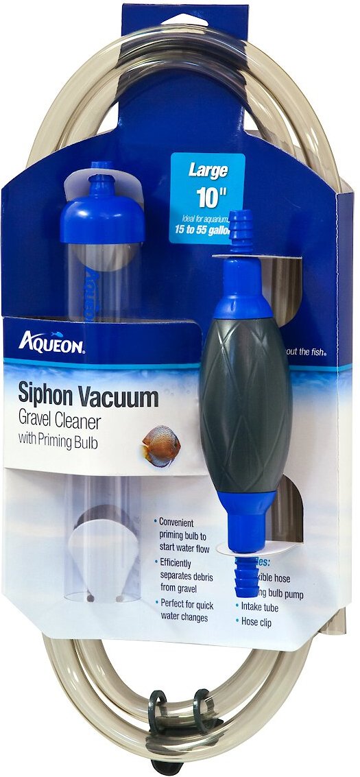 Aqueon Siphon Vacuum with Priming Bulb Aquarium Gravel Cleaner, 10-in