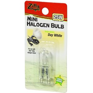 Zilla Light & Heat Mini Halogen Bulb for Reptile Terrariums, Day White, 25 Watts