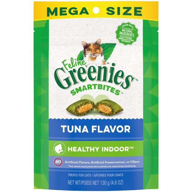 Greenies Feline SmartBites Hairball Control Tuna Flavor Cat Treats, 4.6