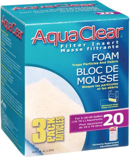 AquaClear Mini Foam Filter Insert, Size 20, 3 count slide 1 of 2