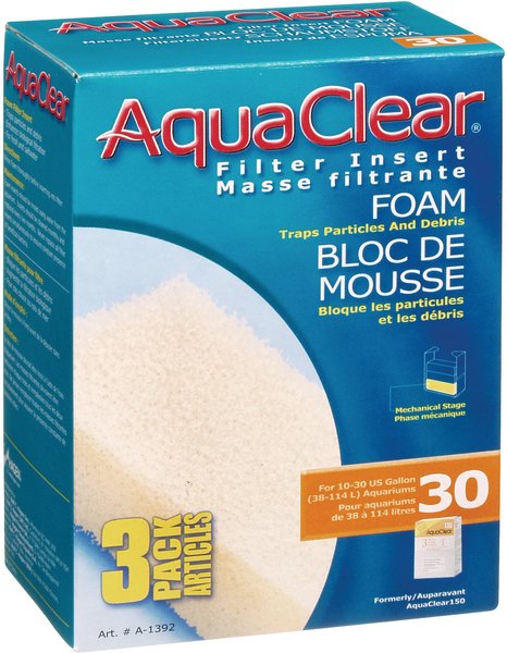 AquaClear Foam Filter Insert, Size 30, 3 count slide 1 of 3
