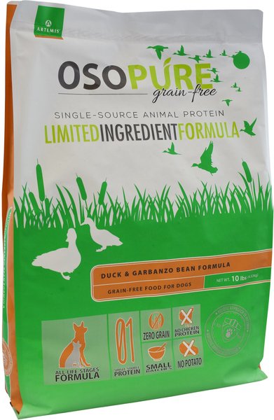 Artemis Osopure Duck & Garbanzo Bean Formula Grain-Free Dry Dog Food, 10-lb bag slide 1 of 4