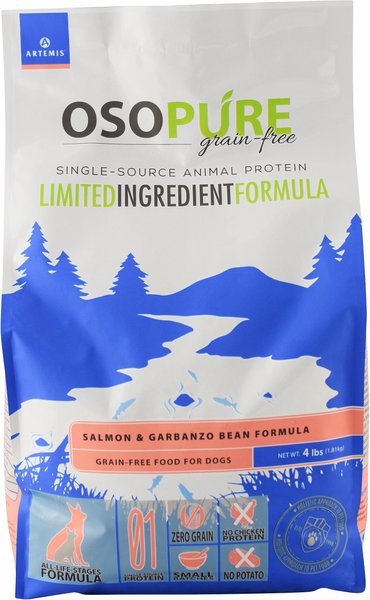 Artemis Osopure Salmon & Garbanzo Bean Formula Grain-Free Dry Dog Food, 4-lb bag slide 1 of 3