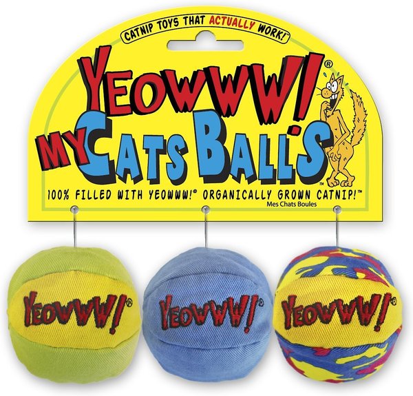 Yeowww! Catnip My Cats Balls Cat Toy, 3 count slide 1 of 3
