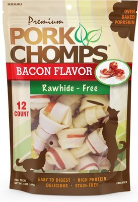 Premium Pork Chomps Bacon Flavor Knotz Dog Treats, slide 1 of 1