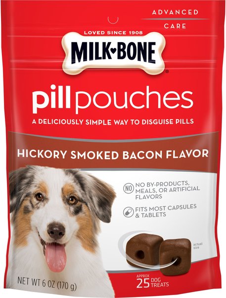 Milk-Bone Pill Pouches Hickory Smoked Bacon Flavor Dog Treats, 6-oz bag slide 1 of 2