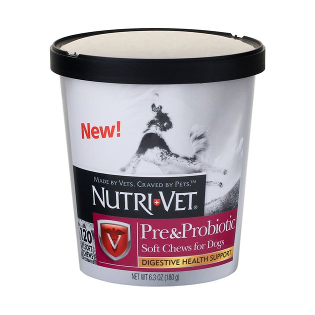 Nutri-Vet Pre & Probiotics Dog Soft Chews, 120 count - Chewy.com