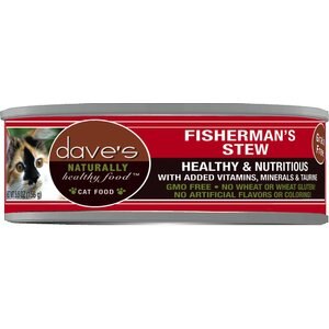 Dave's Pet Food Naturally Healthy Grain-Free Fisherman's Stew Canned Cat Food, 5.5-oz, case of 24