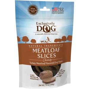Exclusively Dog Turkey Meatloaf Slices Dog Treats, 7-oz bag