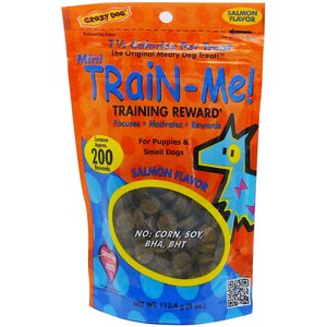 Crazy Dog Train-Me! Minis Salmon Flavor Dog Treats, 4-oz bag