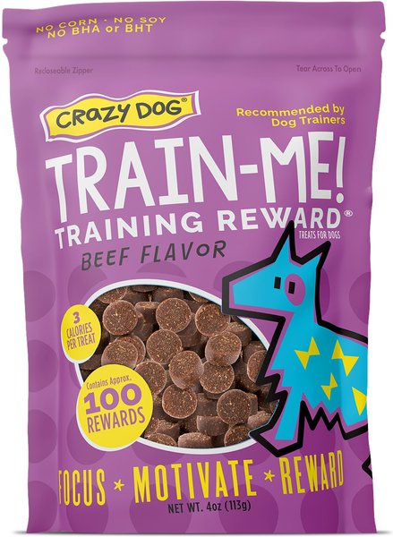 Crazy Dog Train-Me! Beef Flavor Dog Treats, 4-oz bag slide 1 of 5