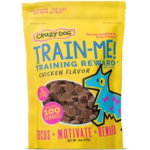 Crazy Dog Train-Me! Chicken Flavor Dog Treats, 4-oz bag