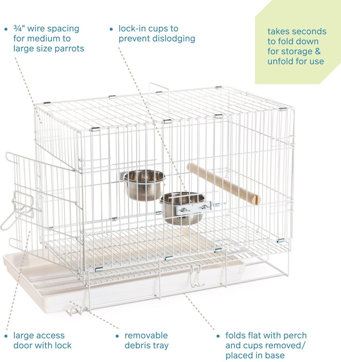 Blue PREVUE PET PRODUCTS Travel Cage for Birds and Small Animals