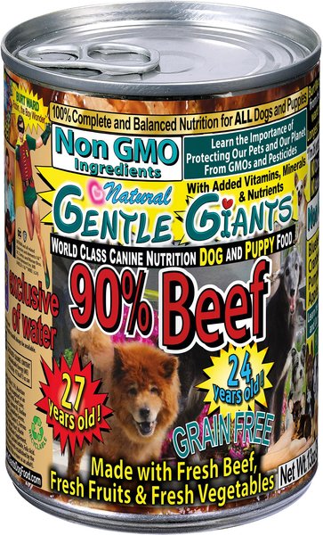 Gentle Giants 90% Beef Grain-Free Wet Dog Food, 13-oz, case of 12 slide 1 of 4