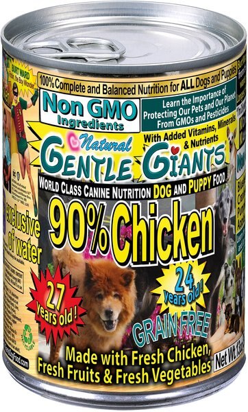 Gentle Giants 90% Chicken Grain-Free Wet Dog Food, 13-oz, case of 12 slide 1 of 4