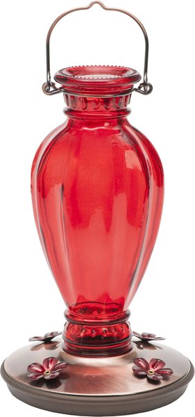 Perky-Pet Daisy Vase Vintage Glass Hummingbird Feeder, Red slide 1 of 7