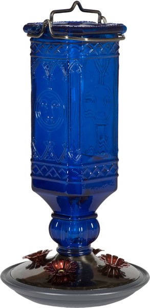 Perky-Pet Antique Glass Bottle Hummingbird Feeder, Cobalt Blue slide 1 of 3