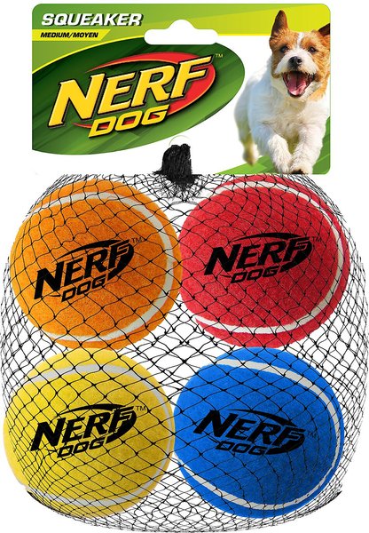 Nerf Dog Tennis Balls Dog Toy, 4 Pack, Medium slide 1 of 6