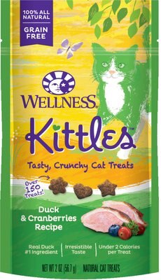 Wellness Kittles Grain-Free Duck & Cranberries Recipe Crunchy Cat Treats, slide 1 of 1
