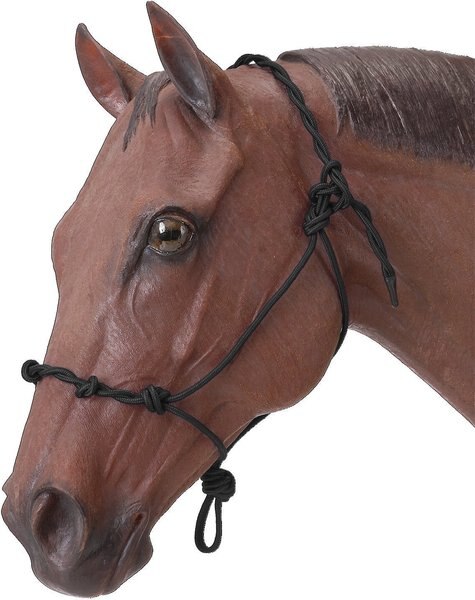 Tough-1 Knotted Rope & Twisted Crown Training Horse Halter, Black slide 1 of 2