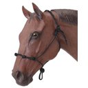 Tough-1 Knotted Rope and Twisted Crown Training Horse Halter, Black