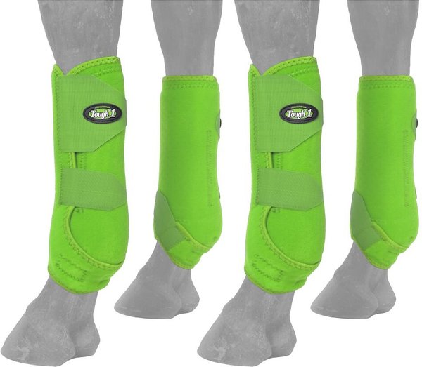 Tough-1 Extreme Vented Horse Sport Boots Set, Neon Green, Medium slide 1 of 2