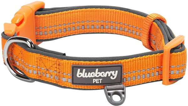 Blueberry Pet 3M Spring Pastel Polyester Reflective Dog Collar, Pastel Orange, Medium: 14.5 to 20-in neck, 3/4-in wide slide 1 of 7