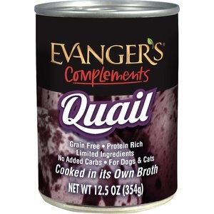 Evanger's Grain-Free Quail Canned Dog & Cat Food, 12.8-oz, case of 12