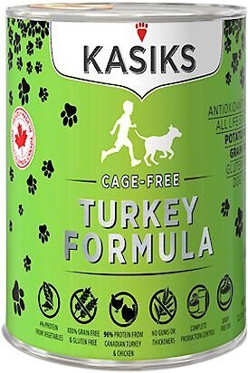 KASIKS Cage-Free Turkey Formula Grain-Free Canned Dog Food, 12.2-oz, case of 12 slide 1 of 1