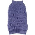 Pet Life Butterfly Stitched Heavy Cable Knitted Turtle Neck Dog Sweater, Medium, Lavender Purple