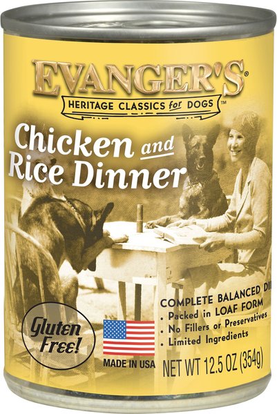 Evanger's Classic Recipes Chicken & Rice Canned Dog Food, 12.8-oz, case of 12 slide 1 of 2