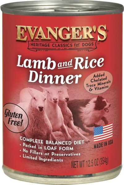 Evanger's Classic Recipes Lamb & Rice Dinner Canned Dog Food, 12.5-oz, case of 12 slide 1 of 2