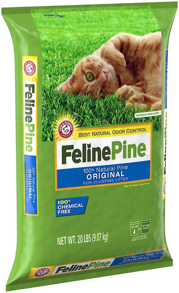 Feline Pine Original Unscented NonClumping Wood Cat Litter, 20lb bag