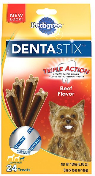 Pedigree Dentastix Mini Beef Dog Treats 24 Count Chewy Com