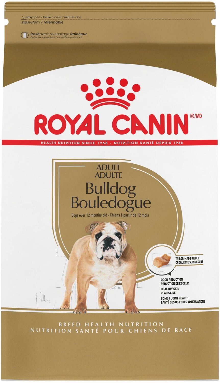 Royal Canin Bulldog Adult Dry Dog Food, 30lb bag