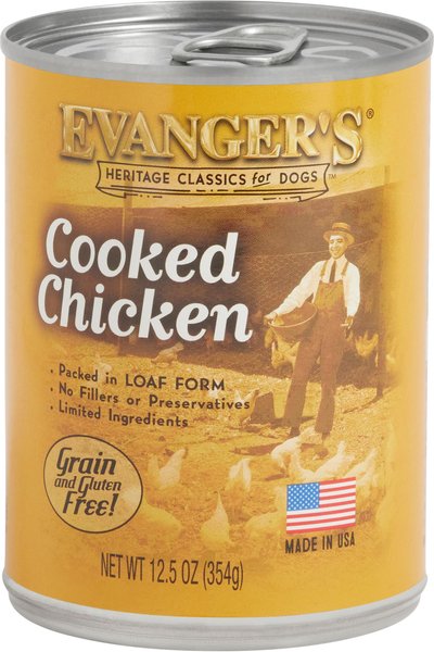 Evanger's Classic Recipes Cooked Chicken Grain-Free Canned Dog Food, 12.6-oz, case of 12 slide 1 of 2