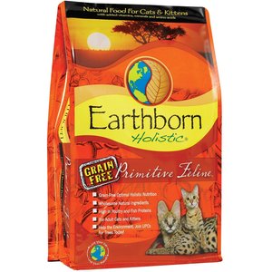 Earthborn Holistic Primitive Feline Grain-Free Natural Dry Cat & Kitten Food, 5-lb bag