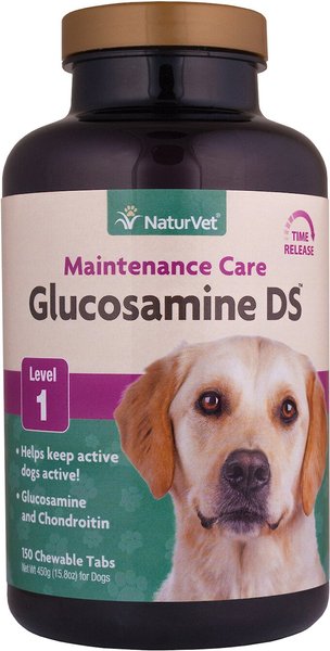 NaturVet Maintenance Care Glucosamine DS Chewable Tablets Joint Supplement for Dogs & Cats, 150 count slide 1 of 5