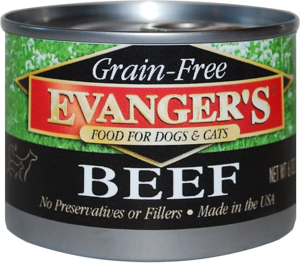 Evanger's Grain-Free Beef Canned Dog & Cat Food, 6-oz, case of 24 slide 1 of 2